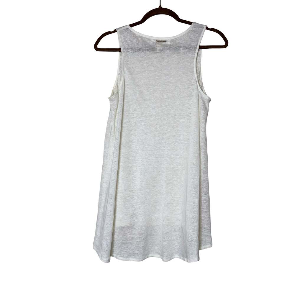 Michael Kors Women's White Linen Sleeveless High-Low Tank Top Size S - Picture 2 of 5